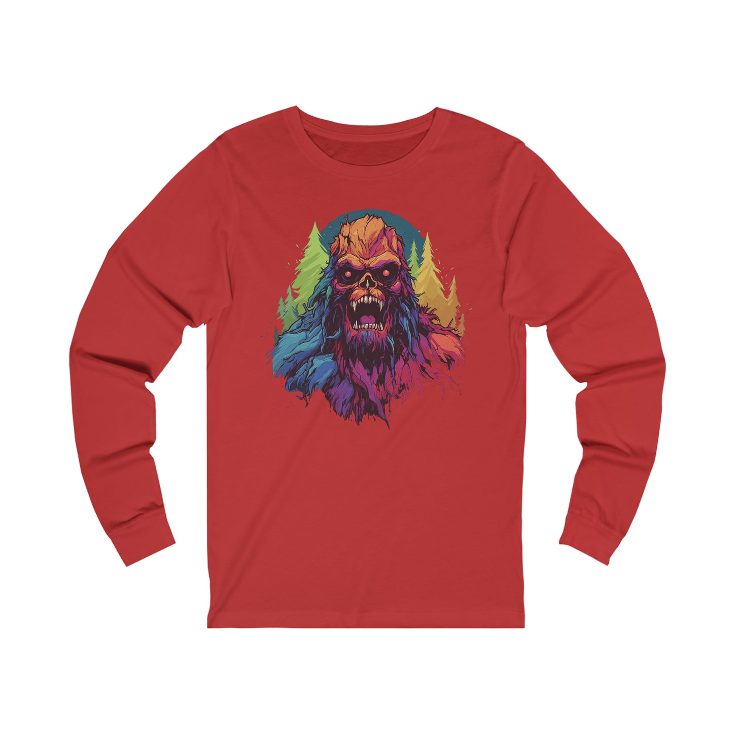 Halloween Squatch Jersey Long Sleeve Tee