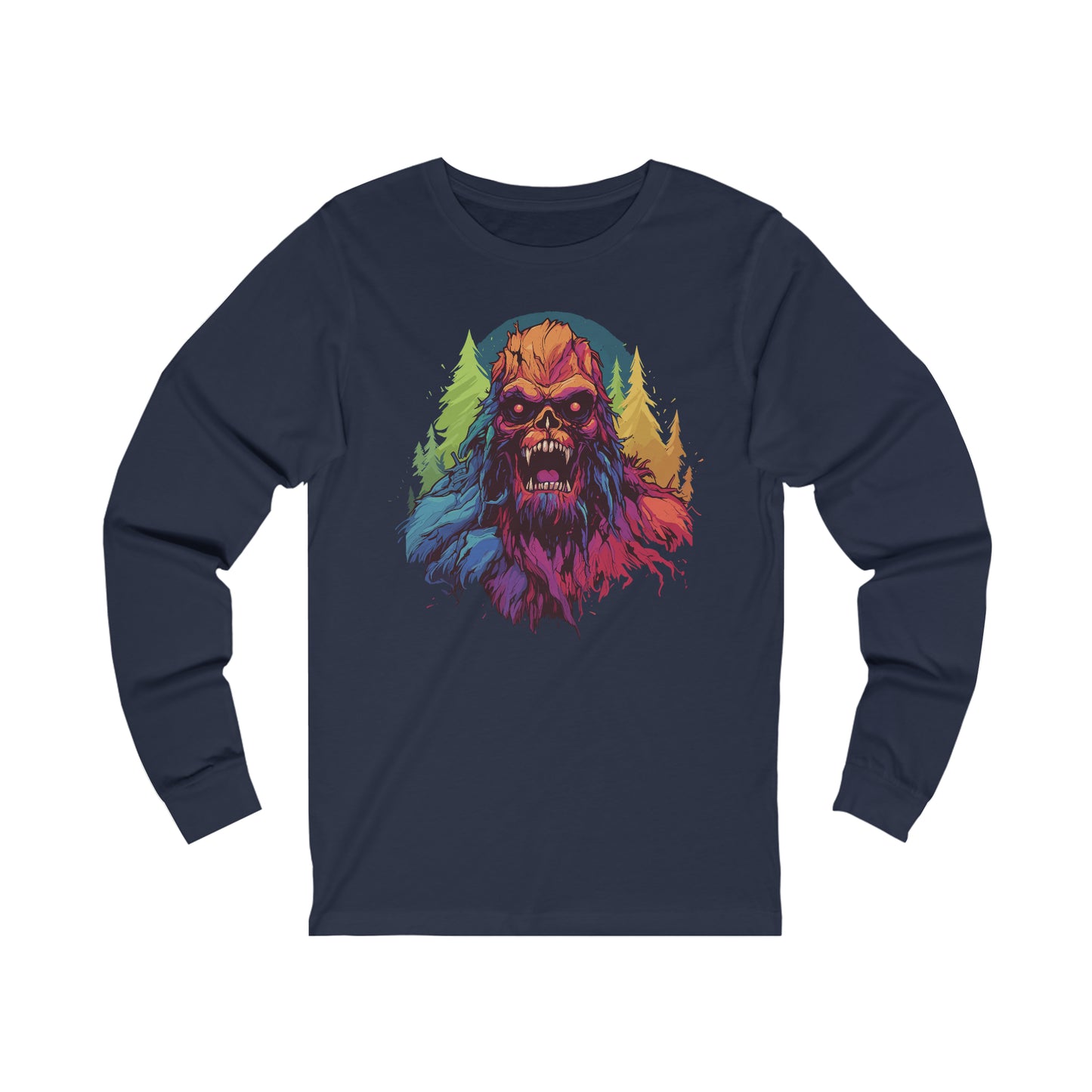 Halloween Squatch Jersey Long Sleeve Tee