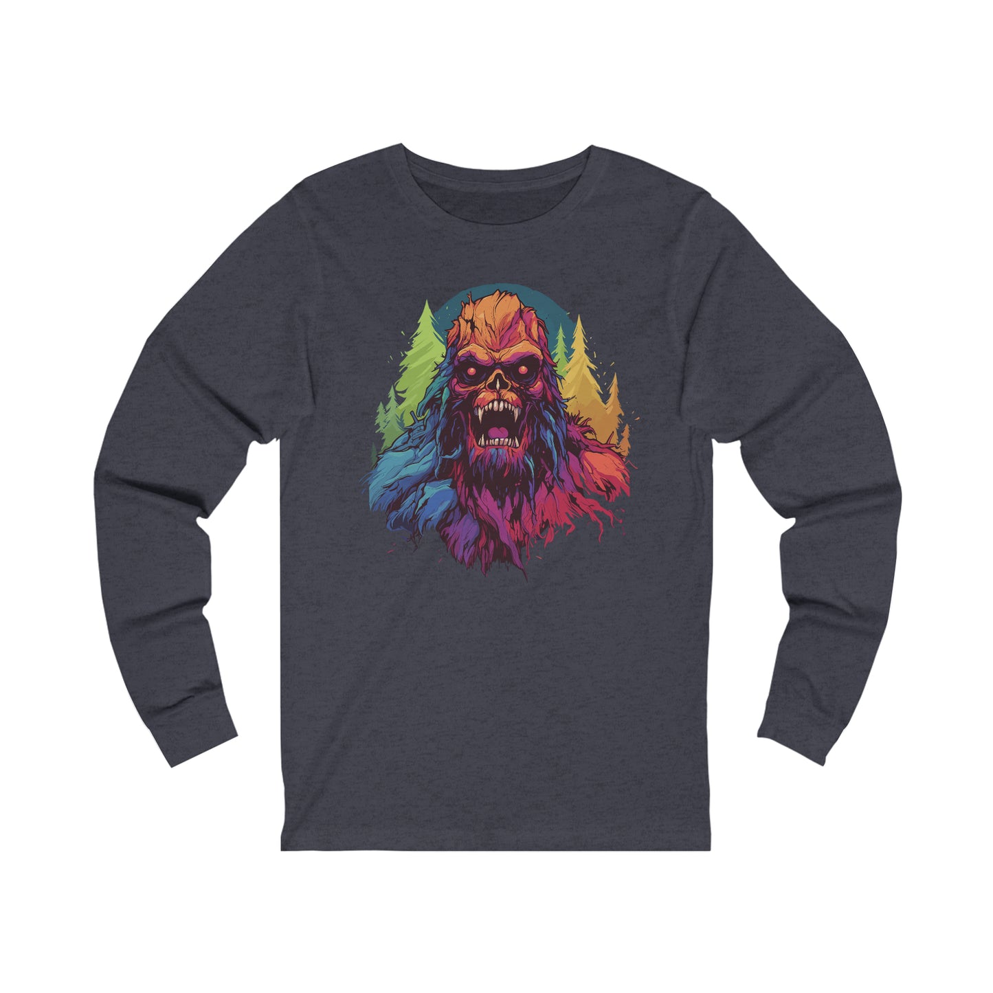 Halloween Squatch Jersey Long Sleeve Tee