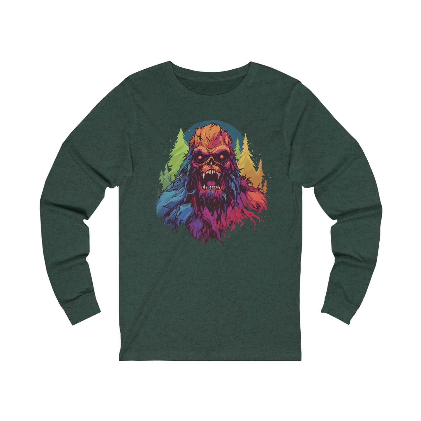 Halloween Squatch Jersey Long Sleeve Tee