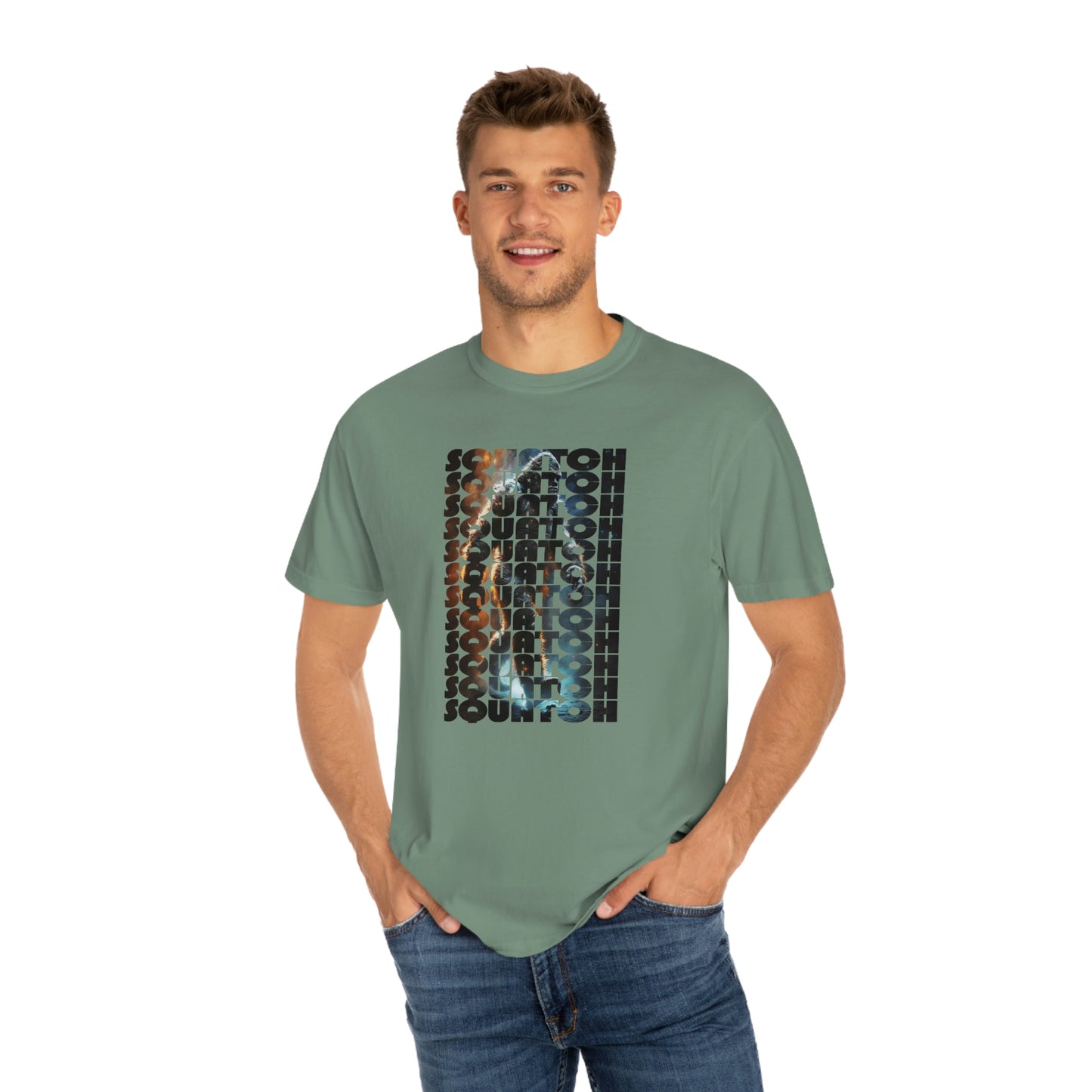 Space Squatch Unisex Garment-Dyed T-shirt