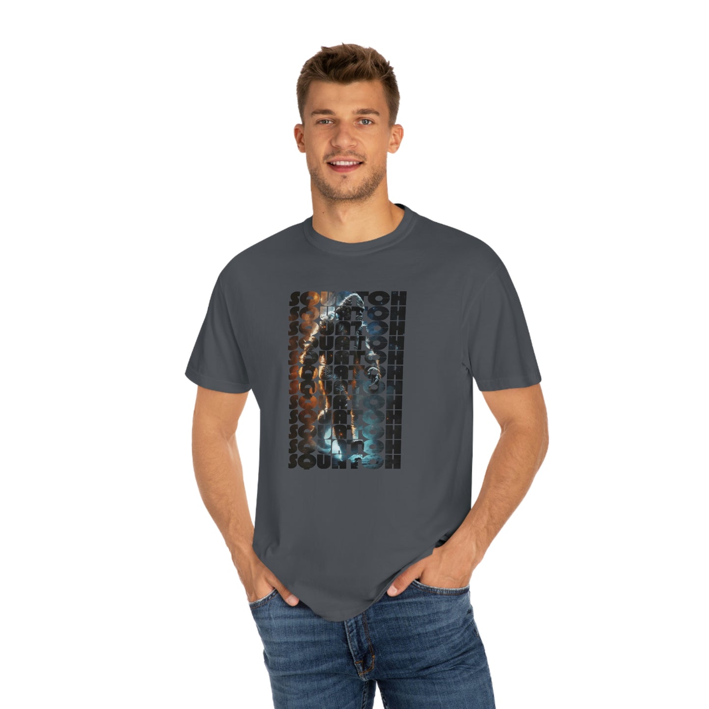 Space Squatch Unisex Garment-Dyed T-shirt